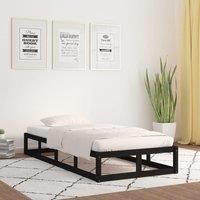 Bed Frame Black 90x200 cm Solid Wood