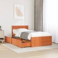 Berkfield Home Bed Frame without Mattress Wax Brown 90x200 cm Solid Wood Pine