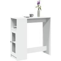 Berkfield Home Bar Table with Racks White 101x40x103.5 cm Engineered Wood