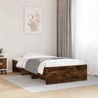 Berkfield Home Bed Frame without Mattress Smoked Oak 90x200 cm Engineered Wood in Brown