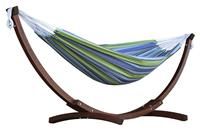 Vivere Double Cotton Hammock With Wooden Stand  Oasis.
