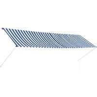 Retractable Awning 400x150 cm Blue and White