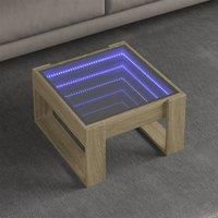 Coffee Table with Infinity LED Sonoma Oak 50x53x30 cm
