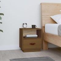 Bedside Cabinet Honey Brown 40x34x45 cm Solid Wood Pine