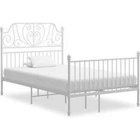Bed Frame White Metal 120x200 cm