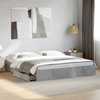 Berkfield Home Bed Frame with Drawers without Mattress Concrete Grey 180x200 cm Super King