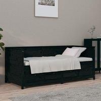 Day Bed Black 75x190 cm Solid Wood Pine
