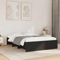 Berkfield Home Bed Frame without Mattress Black 135x190 cm Double Engineered Wood
