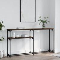 Console Table Brown Oak 145x22.5x75 cm Engineered Wood
