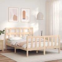 Bed Frame with Headboard 120x200 cm Solid Wood