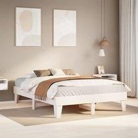 Berkfield Home Bed Frame without Mattress White 150x200 cm King Size Solid Wood Pine