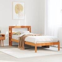Berkfield Home Bed Frame with Headboard without Mattress Wax Brown 75x190 cm Small Single