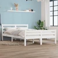 Bed Frame White Solid Wood 140x200 cm