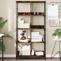 Bookshelf Smoked Oak 78.5x33x153 cm Engineered Wood