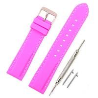 VINBAND Silicone Watch Band 4 (18, 20, 22, 24mm) (22mm, Pink)