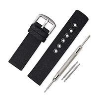VINBAND Watch Strap Canvas Watch 18mm, 20mm, 22mm, 24mm (24mm, Black)