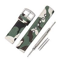 VINBAND Watch Strap Canvas Watch 18mm, 20mm, 22mm, 24mm (18mm, Green)