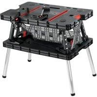 Keter 17182239 Master Pro DIY Folding Work Table, 85 x 55 x 75.5 cm - Black/Red