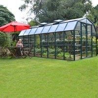 Palram Rion 8x16ft Grand Gardner Greenhouse, Green Resin Frame, High Insulation