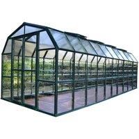 Palram Rion 8x20ft Grand Gardner Greenhouse, Green Resin Frame, High Insulation