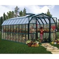 Palram Rion 8x20ft Grand Gardner Greenhouse, Green Resin Frame, High Insulation