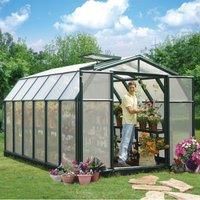 Palram Rion 8x12ft Hobby Gardener Greenhouse, Green Resin Frame, High Insulation