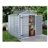 6ft x 8ft Palram Skylight Plastic Shed Grey