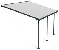 Palram Pergola Patio Cover Feria - Robust Structure for Year-round Use (3X4.25, Grey)