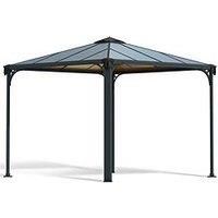 Palram Palermo Polycarbonate Garden Gazebo Grey  2950 x 2950 mm