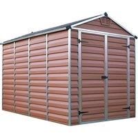 6ft x 10ft Palram Skylight Plastic Apex Shed Brown