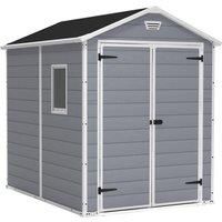 Keter Manor Apex Garden Storage Shed 6 x 8ft  Beige/Brown