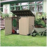 Keter Store It Out Max Outdoor Plastic Garden Storage Shed & ABUS 70IB45LSC Marine Grade Aquasafe All Weather Shackle Padlock Bundle