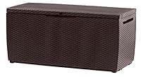 Keter Capri Outdoor Plastic Storage Box Garden Furniture, 123 x 53.5 x 57 cm, Brown