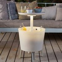 Keter Illuminated Cool Bar Plastic Outdoor Ice Cooler Table Garden Furniture