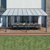 Palram Sierra Garden Patio Awning in Grey & Clear  3 x 9.15m