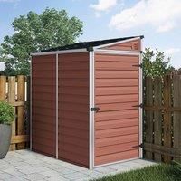 4ft x 6ft Palram Skylight Amber Plastic Pent Shed Grey
