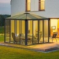 Palram Ledro Enclosed Dark Grey Garden Gazebo