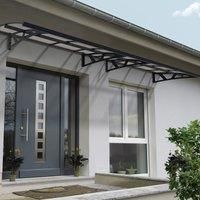 Palram Canopia Amsterdam 4460 Porch Door Canopy Rain Cover Dark Grey Steel with 3mm Clear Panels…