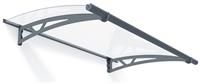 Palram Altair 1500 Porch Door Canopy Rain Cover Dark Grey with 4mm Clear Panel