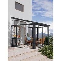 10' x 10' Palram Canopia SanRemo Grey Lean-To Conservatory (3.05m x 3.05m)