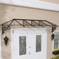 12££2 x 2££11 Palram Canopia Lily 3600 Black Clear Large Door Canopy (3.7m x 0.88m)