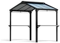 8' x 6' Palram Canopia Austin 2400 BBQ Shelter Gazebo - Black (2.84m x 1.8m)