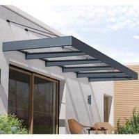 15££5 x 4££7 Palram Canopia Sophia XL 5000 Grey Clear Door Canopy (4.71m x 1.4m)