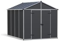 8' x 10' Palram Canopia Rubicon Double Door Premium Plastic Shed - Dark Grey (2.37m x 3.03m)