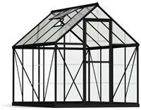 6' x 8' Palram Canopia Hybrid Walk In Black Polycarbonate Greenhouse (1.85m x 2.47m)