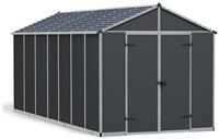 Palram Canopia Rubicon Plastic Grey Garden Shed - 8 x 17ft