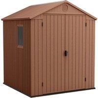 Keter Darwin Outdoor Apex Garden Storage Shed 6ft x 6ft  Brown