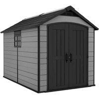 Keter Premier Apex Outdoor Garden Storage Shed Grey 7.5x9 ft