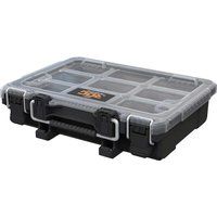 Keter ROC Pro Gear Heay Duty Half Organiser, 25 Year Warranty, Removable Bins, Stackable, Lightweight, Durable, IP65 Water Resistant, Black