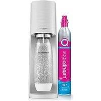 SodaStream Terra Sparkling Water Maker Machine, with 1 Litre Reusable BPA-Free Water Bottle for Carbonating & 60 Litre Quick Connect CO2 Gas Cylinder – White